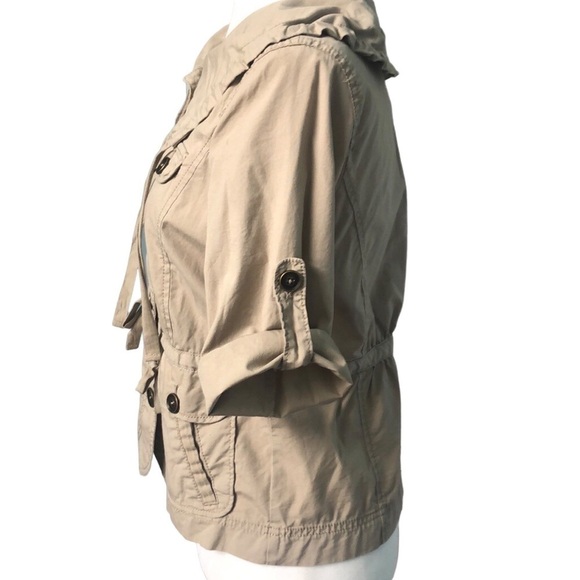 Ann Taylor LOFT Khaki Safari Style Utility Jacket Small Petite - Picture 7 of 14